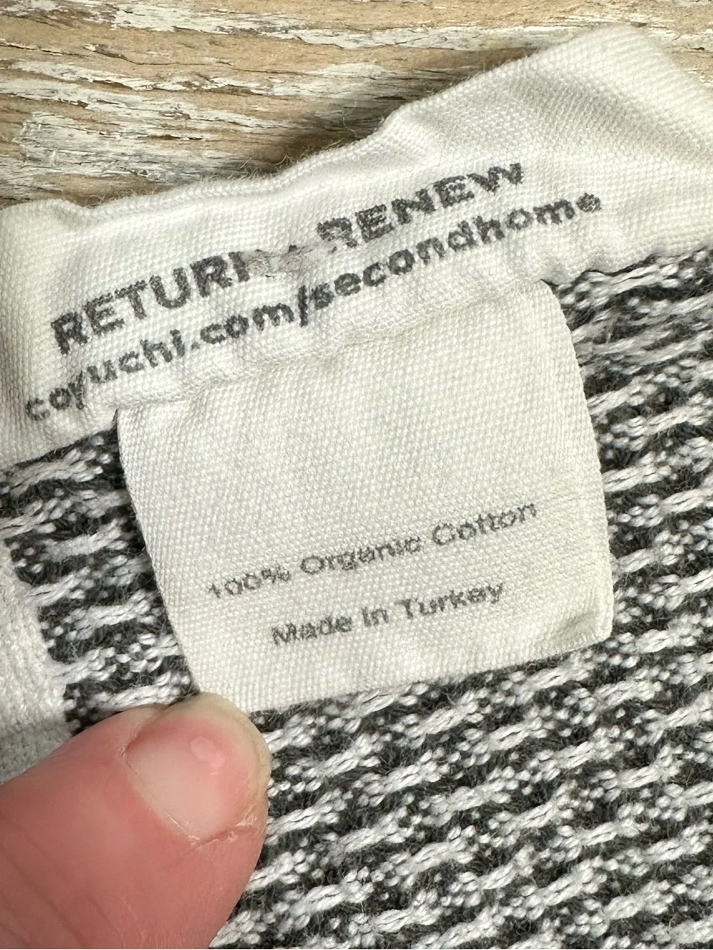 Coyuchi Organic Cotton Mediterranean Towels 4 Pieces Gray-Shadow w/ Deep Pewter